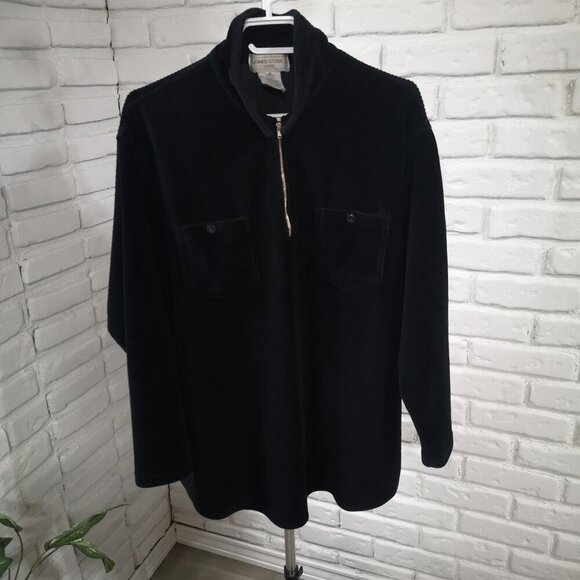 Jones Studio Sport Men's Size Medium Straight Fit Black 1/4 Zip Pullover - Picture 1 of 9